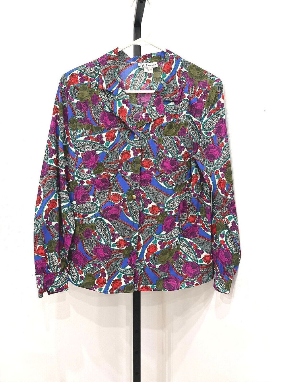Soft Elegance Floral Button-Up Blouse Size 6